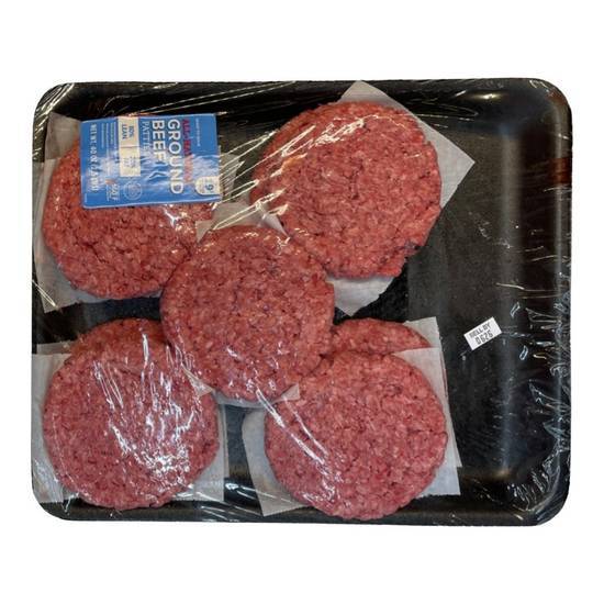 All Natural 80% Lean Ground Beef Patties (40 oz)