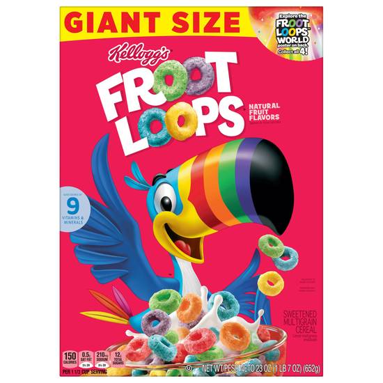 Kellogg's Froot Loops Sweetened Giant Size Multigrain Cereal
