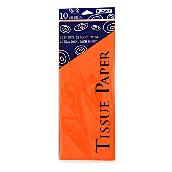 Orange Tissue Paper, 10 Sheets