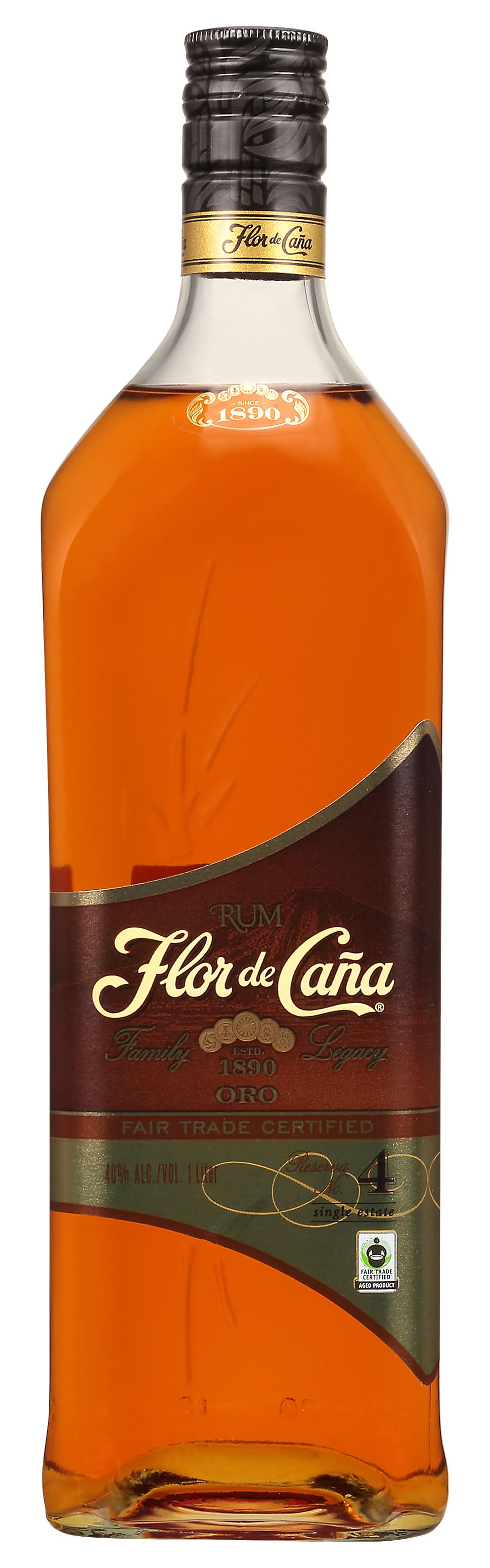 Flor de Caña 4 Añejo Oro Rum (1 L)