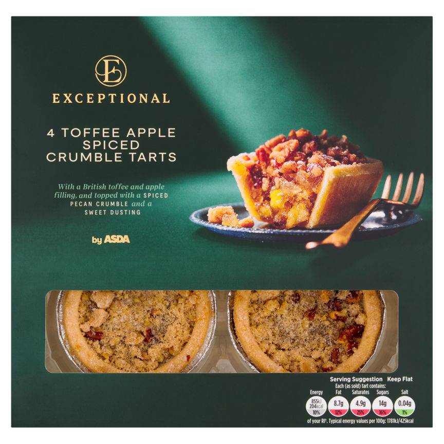 ASDA Exceptional Toffee Apple Spiced Crumble Tarts (4 pack)