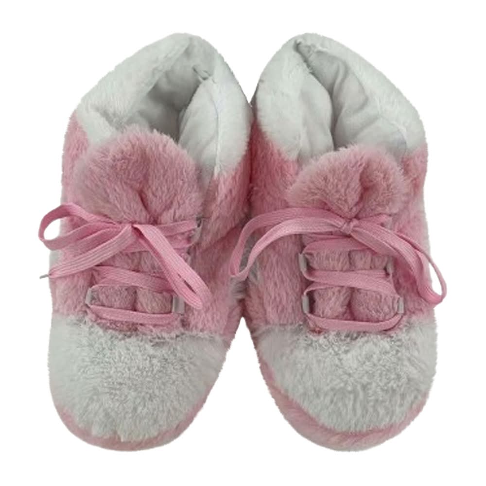Girls Fluffy Sneaker Slippers 9/10 Pink