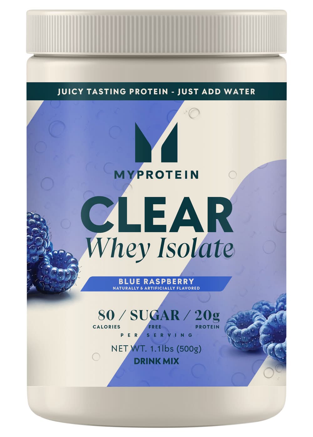 Myprotein Clear Whey Isolate Drink Mix, Blue Raspberry (1.1 lbs)