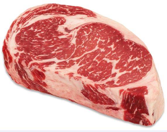 Rib Eye Beef Steak, No Roll, 8 oz portions (1 Unit per Case)