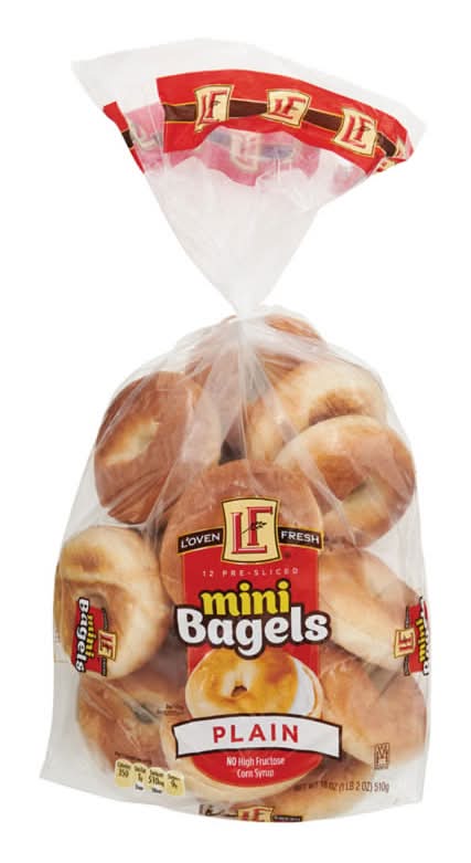 L'oven Fresh Plain Mini Bagels (18 oz)