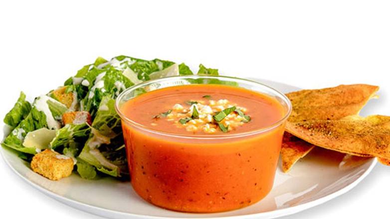 Tomato Basil Soup w/ Caesar Salad