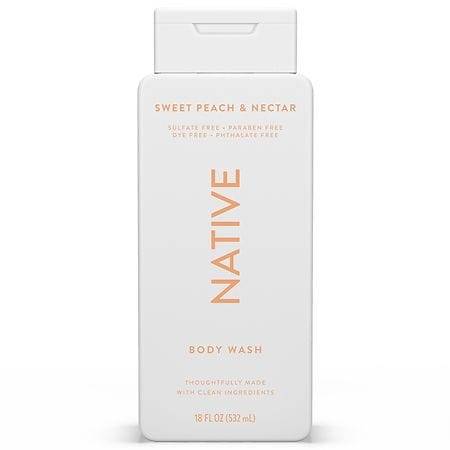 Native Body Wash Sweet Peach & Nectar - 18.0 fl oz