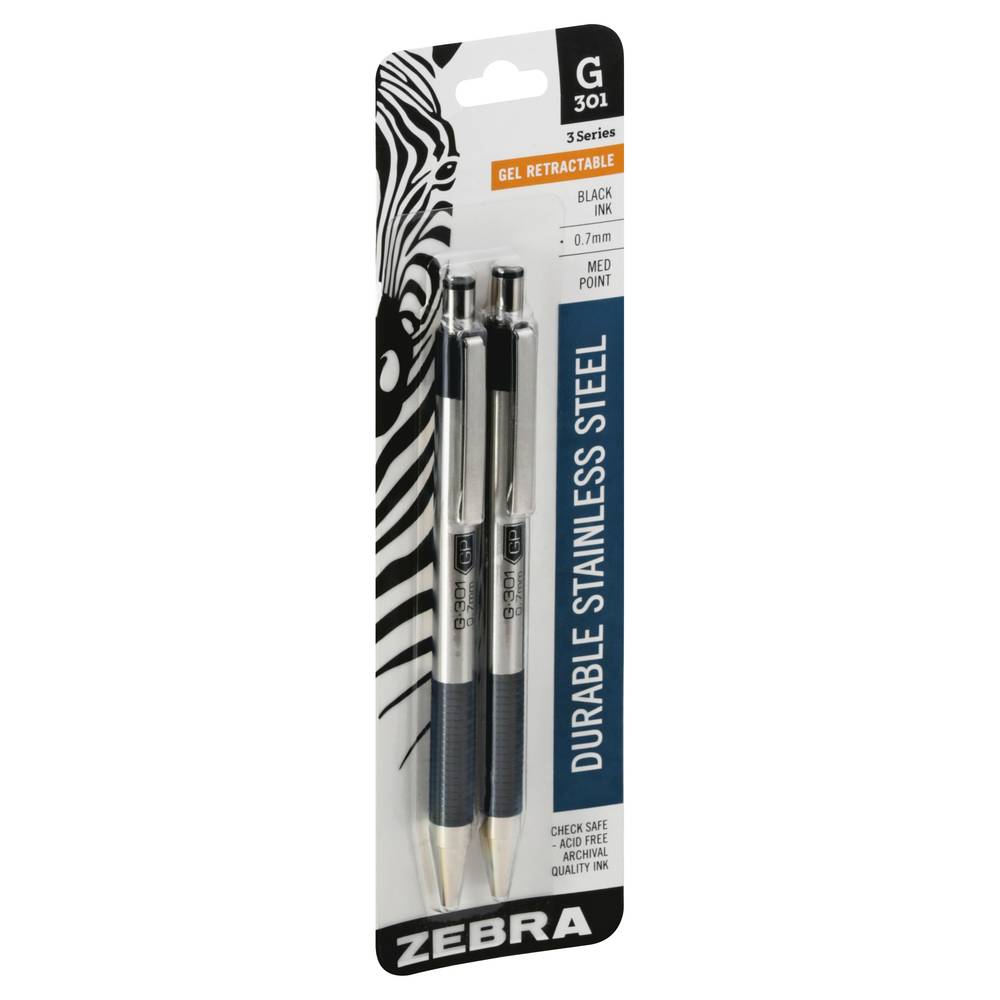 Zebra Black Ink Gel Retractable Pen (2 pack)