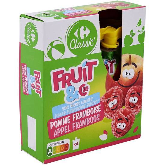 Carrefour Classic' - Compotes sans sucres ajoutés, pomme - framboise (4)