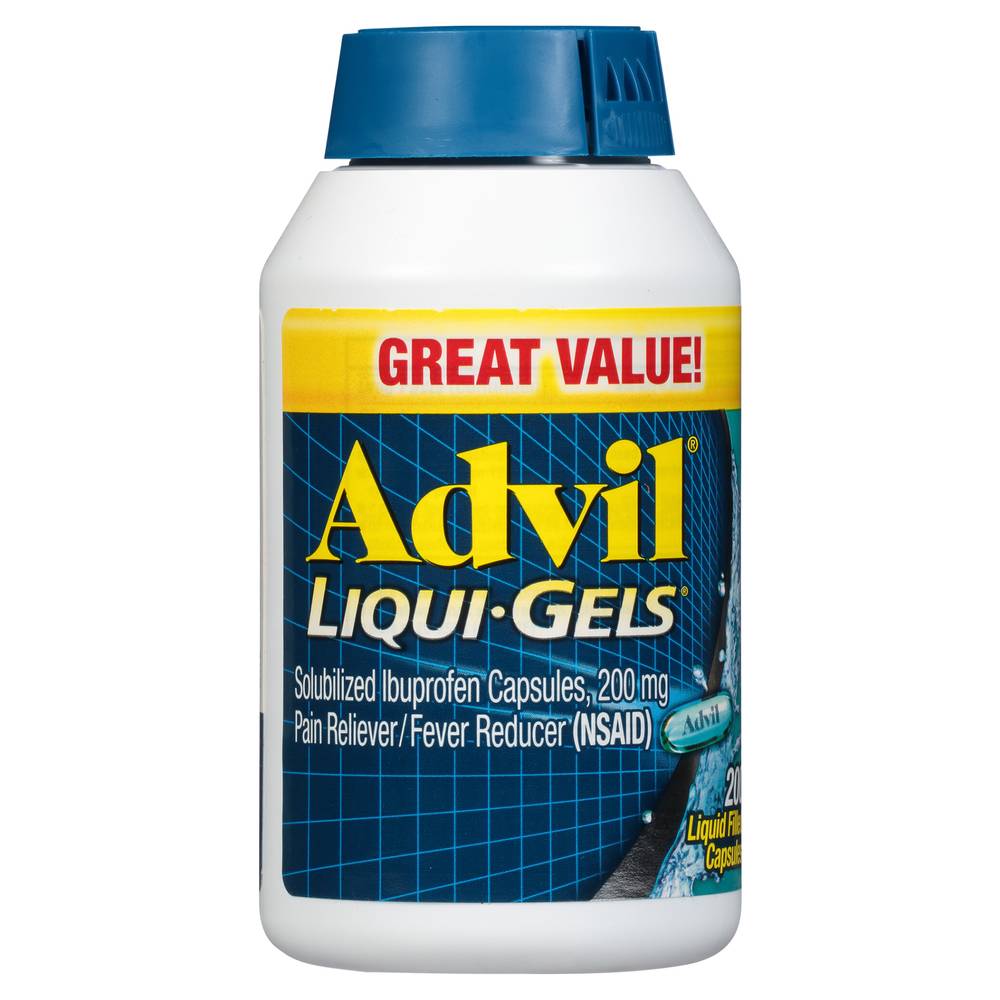 Advil Liqui-Gels Solubilized Ibuprofen 200 mg Pain Reliever/Fever (4.09 oz)