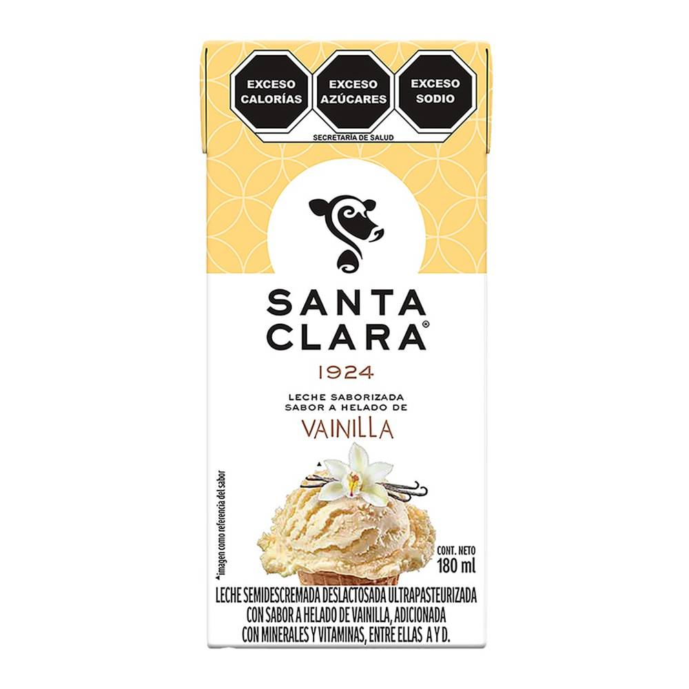 Santa Clara · Leche semidescremada deslactosada, helado de vainilla (180 ml)
