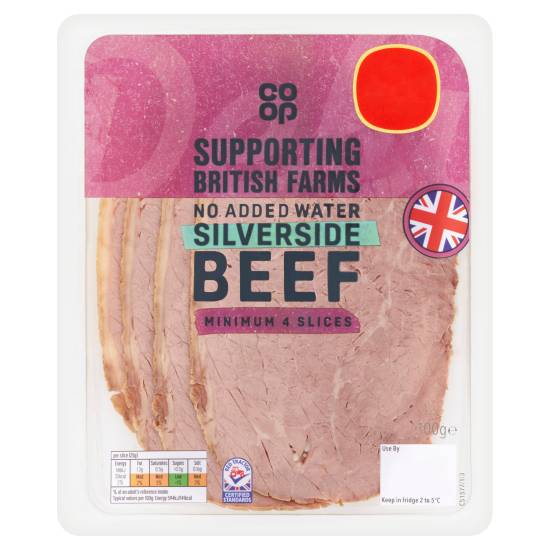 Co-Op British Silverside Beef 4 Slices 100g