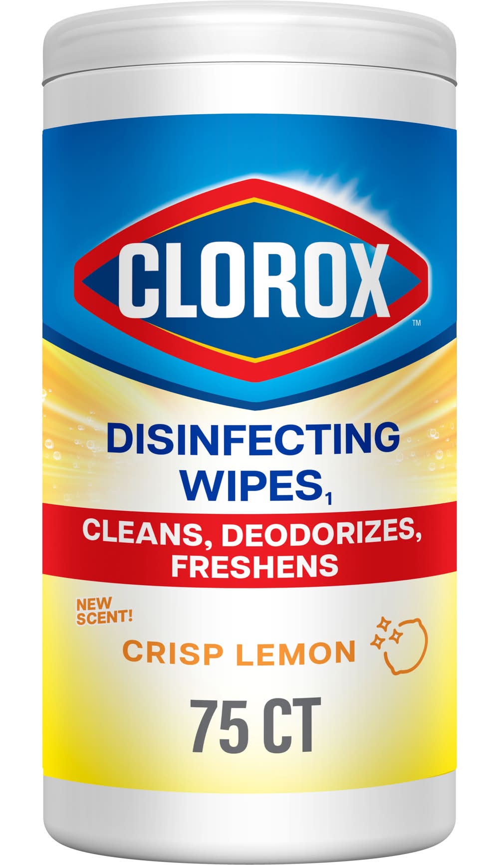 Clorox 75 -Count Crisp Lemon Disinfectant Wipes All-Purpose Cleaner