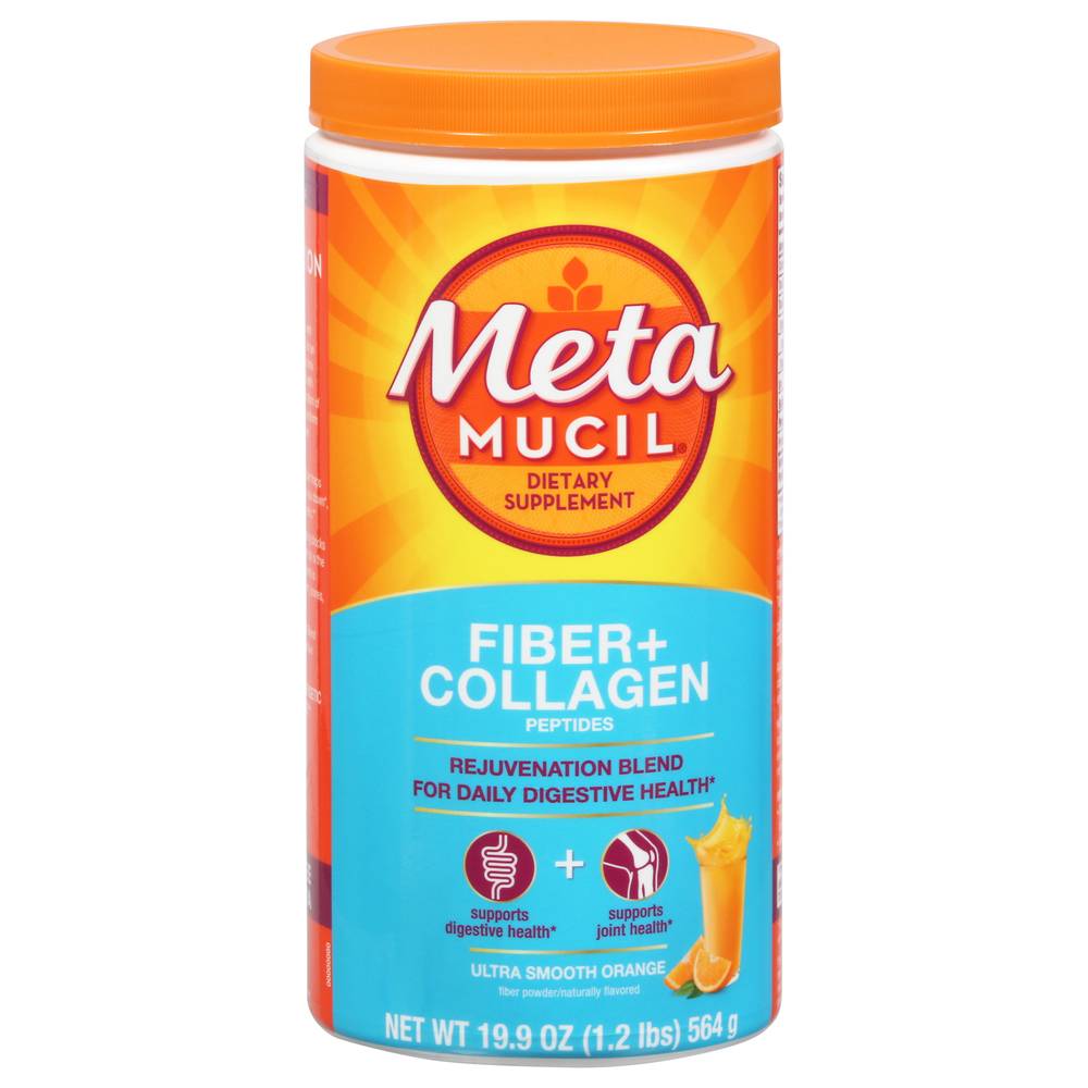 Metamucil Fiber + Collagen Peptides Smooth, Orange (1.24 lbs)