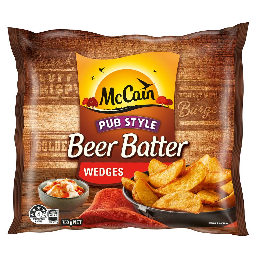 McCain Pub Style Beer Batter Wedges Chips (750g)