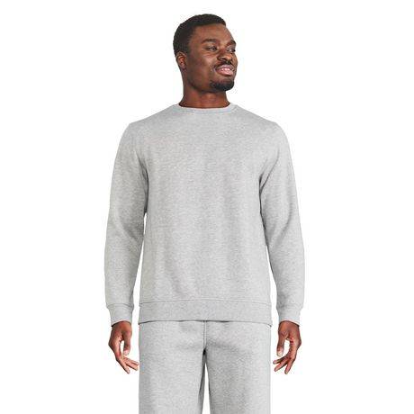 Athletic Works Men's Fleece Crew Neck Sweatshirt, XXL, Light Grey