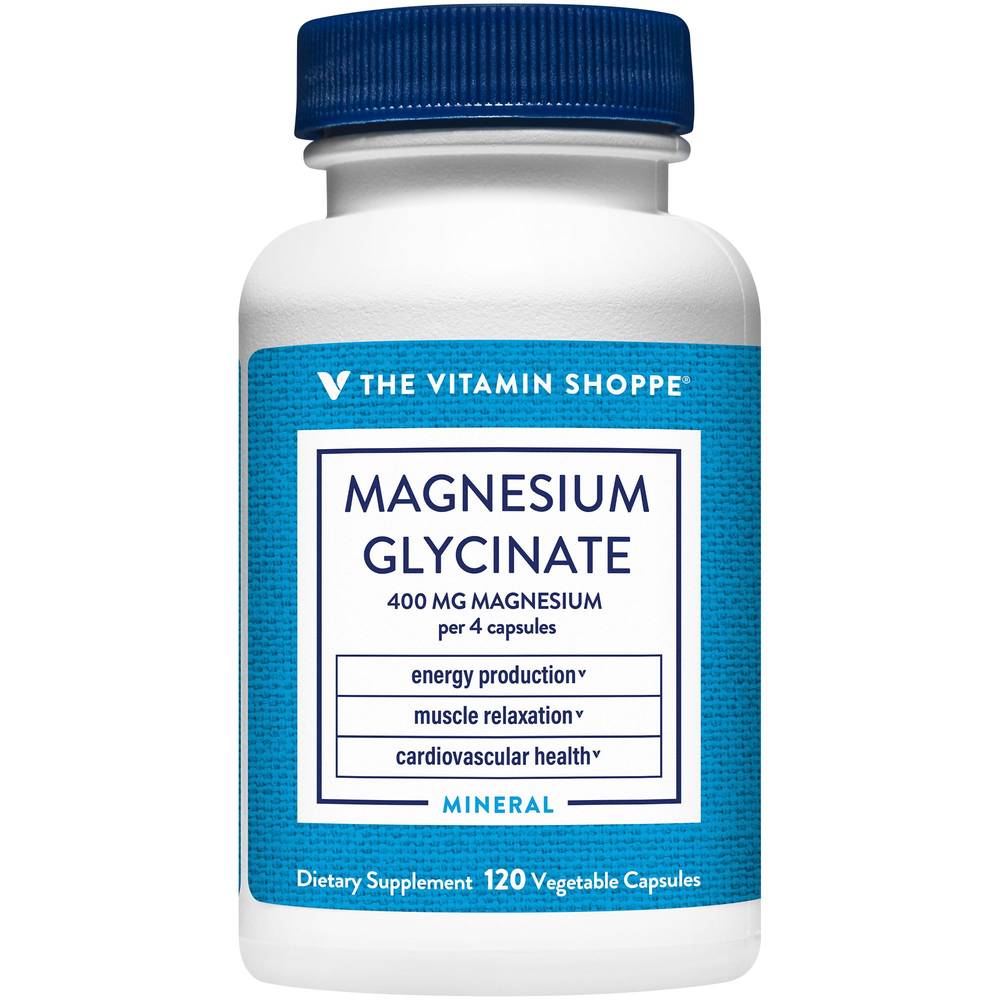 The Vitamin Shoppe Magnesium Glycinate 400 mg Vegetable Capsules