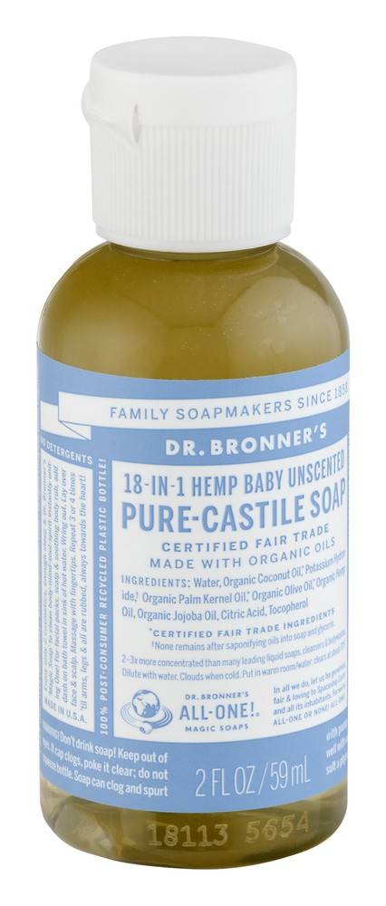 18-In-1 Hemp Baby Unscented Pure-Castile Soap Dr. Bronner's 2 fl oz