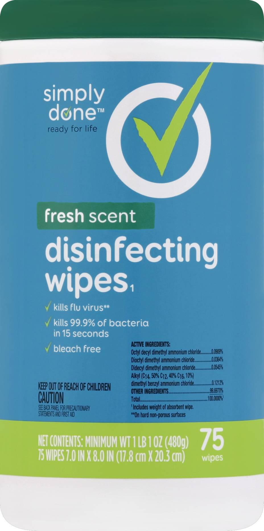 Simply Done Disinfecting Wipes (17.14 oz, 75 ct)