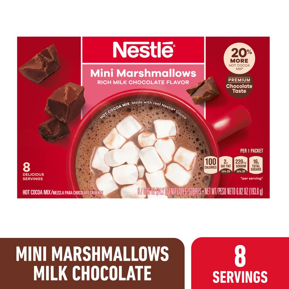 Nestlé Mini Marshmallow Hot Cocoa Mix Powder, Milk Chocolate (6.82 oz, 8 ct)