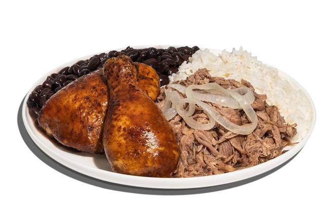 1/4 Chk & Pork Duo - With Rice and Beans
