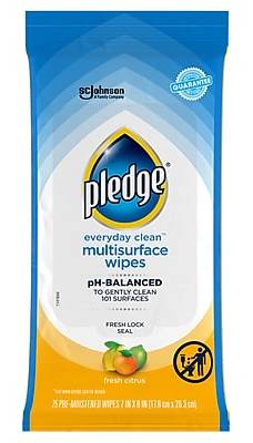 Pledge Multi Surface All-Purpose Cleaner, Fresh Citrus, 25/Pack (644080)