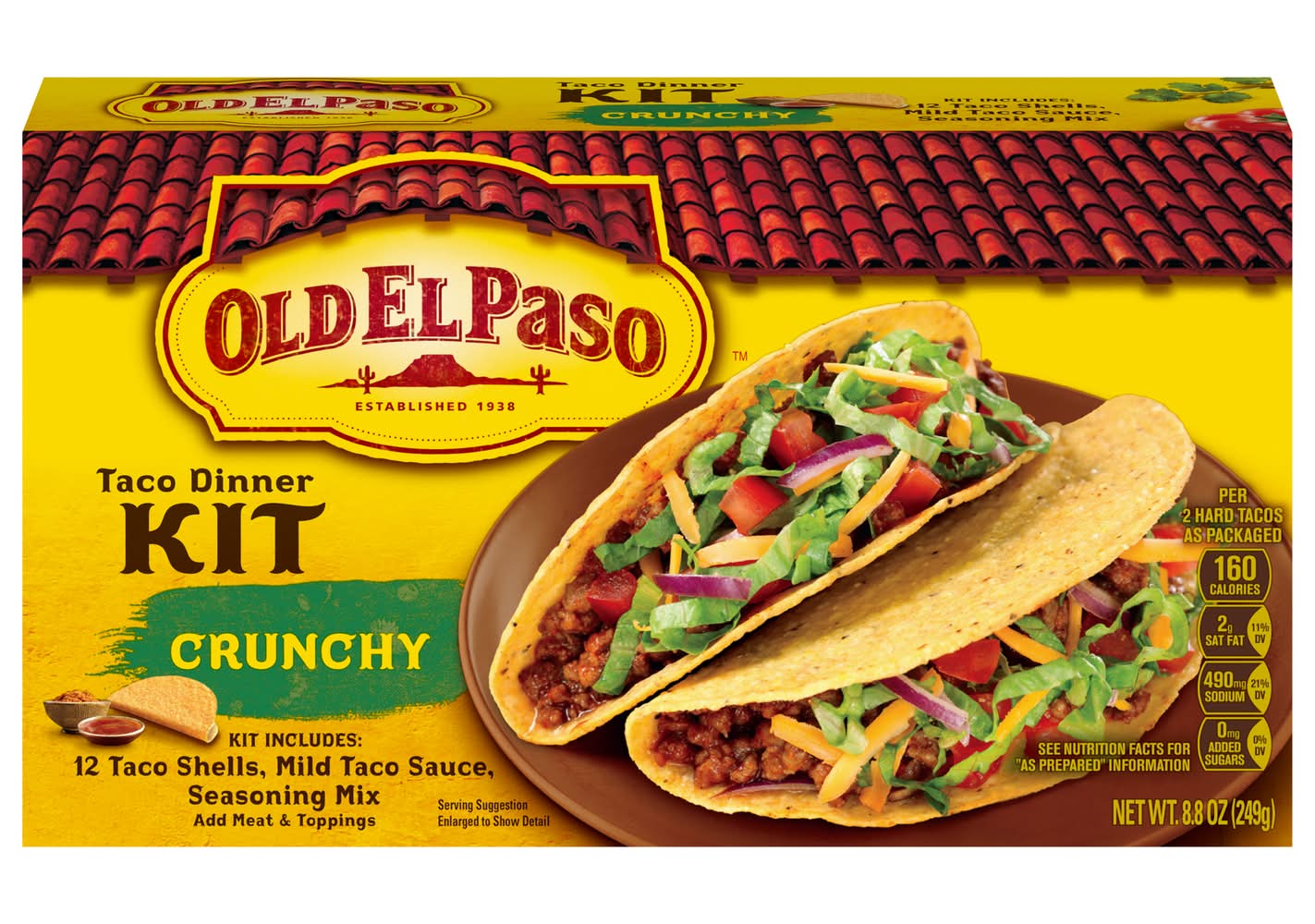 Old El Paso Taco Dinner Kit, Crunchy (8.8 oz, 12 ct)