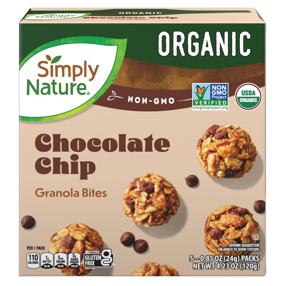 Simply Nature Granola Bites, Chocolate Chip (5 x 0.85 oz)
