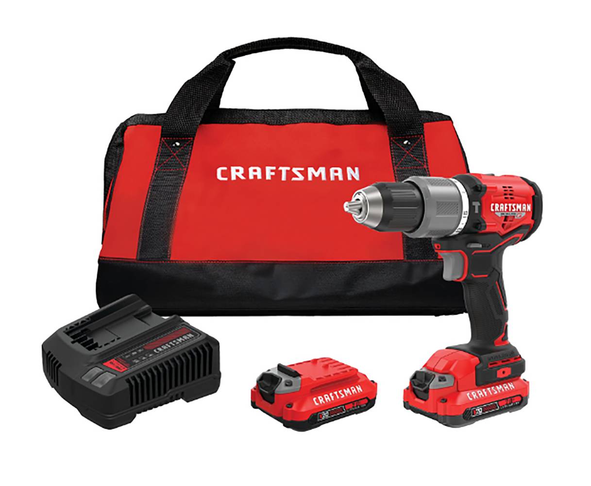 CRAFTSMAN V20 RP 1/2-in 20-volt Max Variable Brushless Hybrid Cordless Hammer Drill (2-Batteries and Charger Included) | CMCD732D2