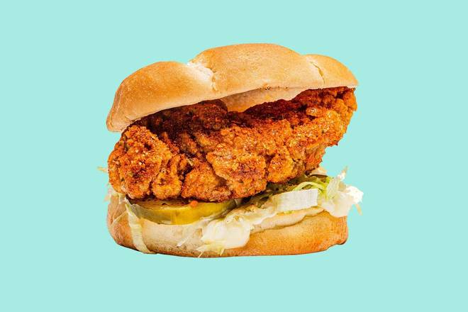 Order Nashville Hot Chicken Tender Sandwich food online from MrBeast Burger store, Riverhead on bringmethat.com