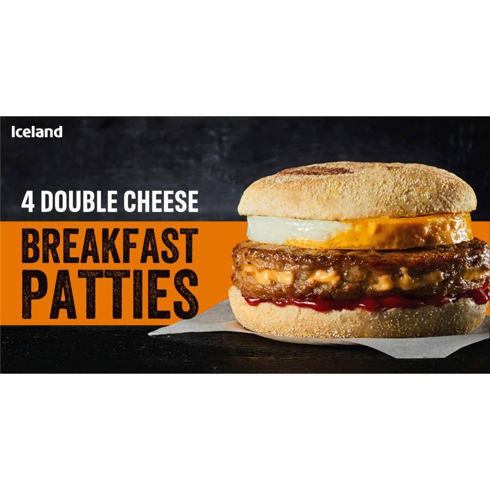 Iceland 4 Pack Double Cheese Breakfast Patties