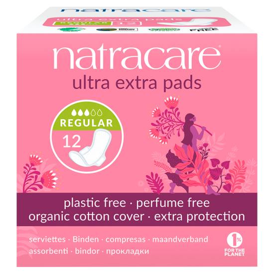 Natracare Regular Ultra Extra Pads(12Ct)