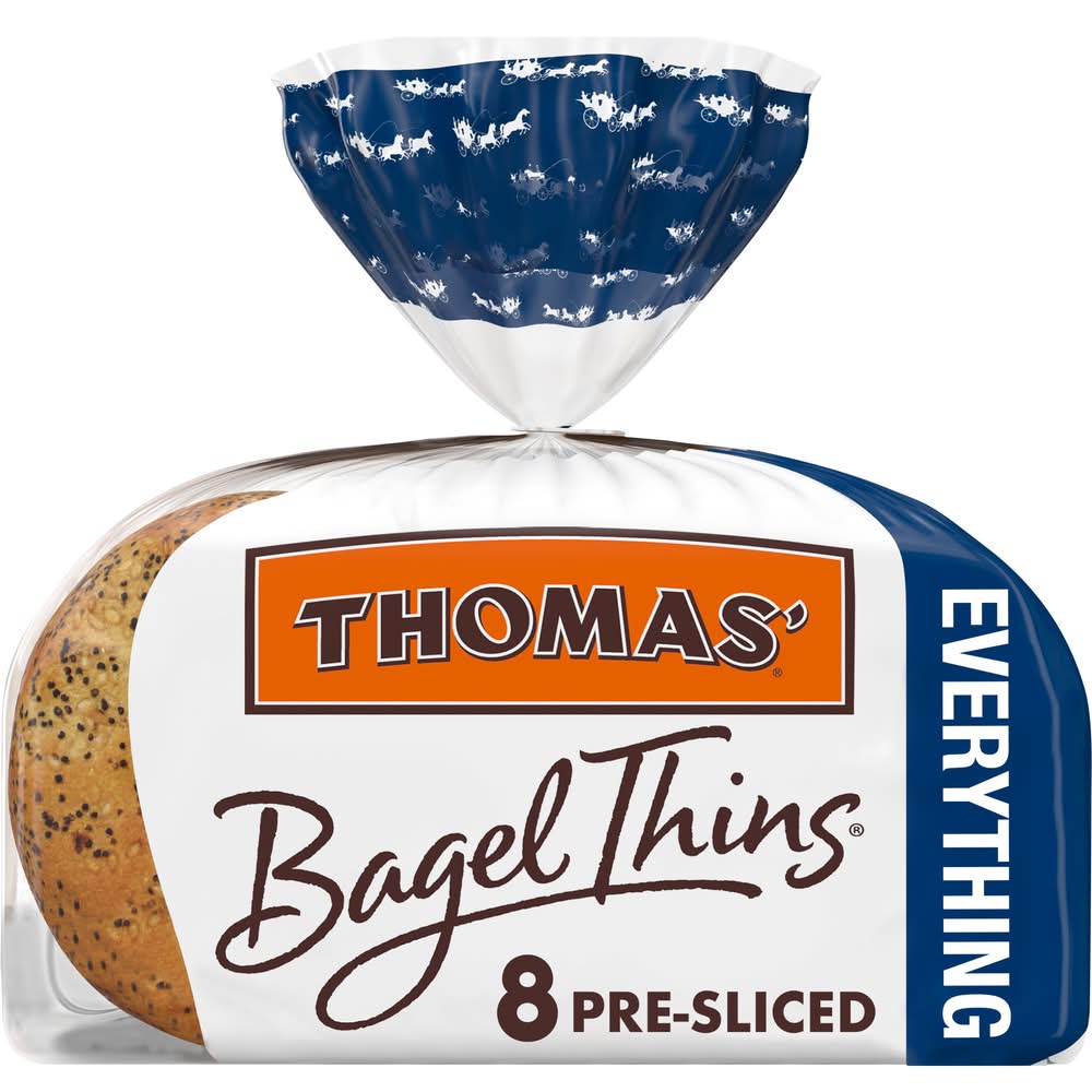 Thomas Bagel Thins, Everything (13 oz, 8 ct)