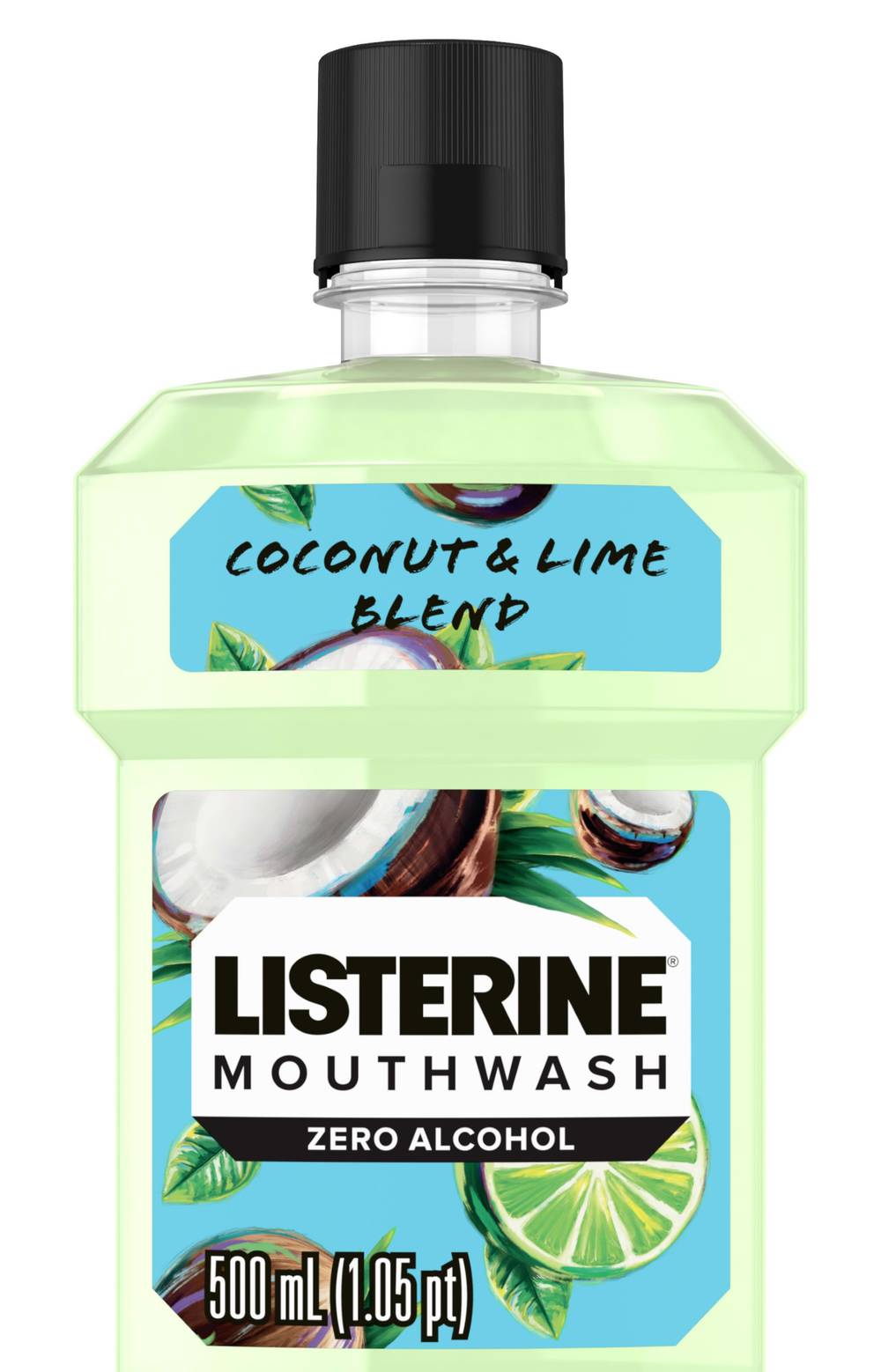 Listerine Zero Alcohol Mouthwash, Limited Edition Coconut & Lime Blend (500 ml)