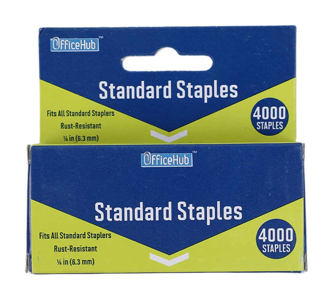 OfficeHub Rust Resistant Standard Staples, 1/4 in (400 ct)