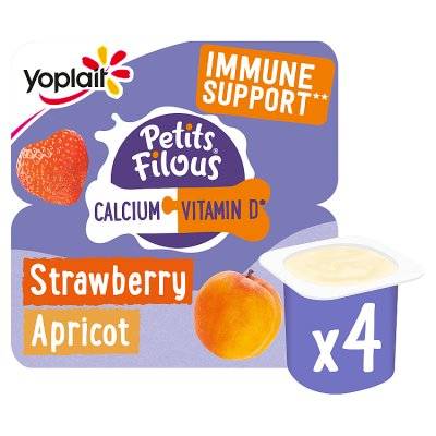 Yoplait Strawberry & Apricot Kids Yogurts Big Pots (4x85g)