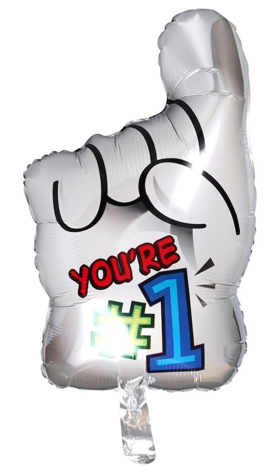 You're 1 Foam Fingershaped Foil Balloons, 26.5x18 in