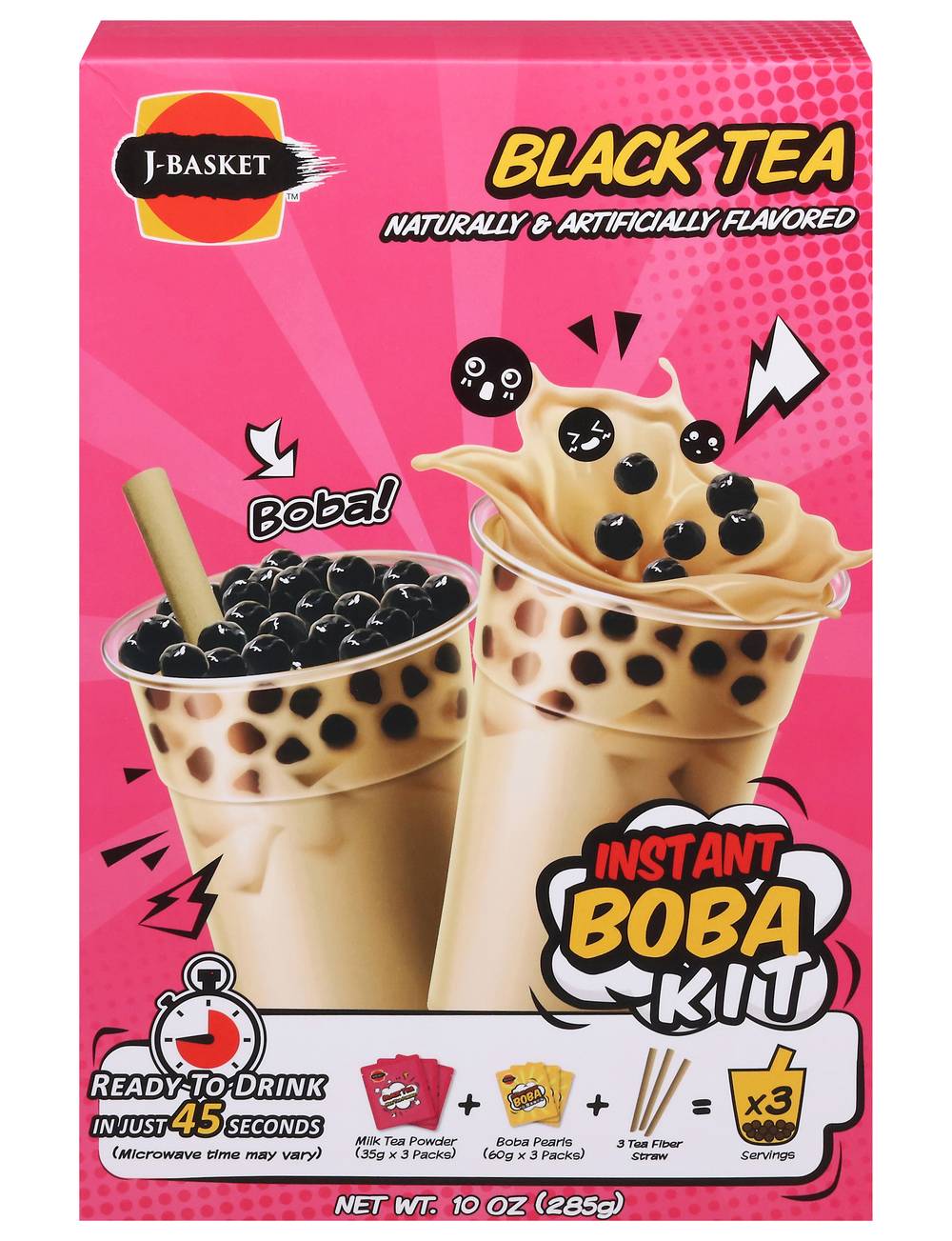 J-Basket Black Tea Instant Boba Kit (10 oz)