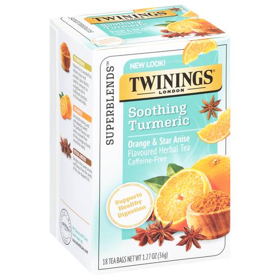 Twinings Soothe Digestive Health Turmeric, Orange & Anise Tea (18 bags)