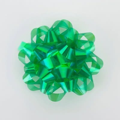 Bows And Sparkles Glossy Gift Bow, 6 in, Green