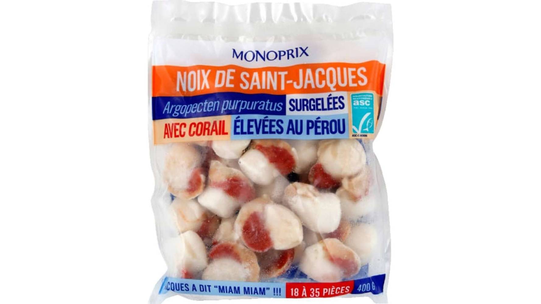 Monoprix - Noix de saint jacques avec corail (400g)