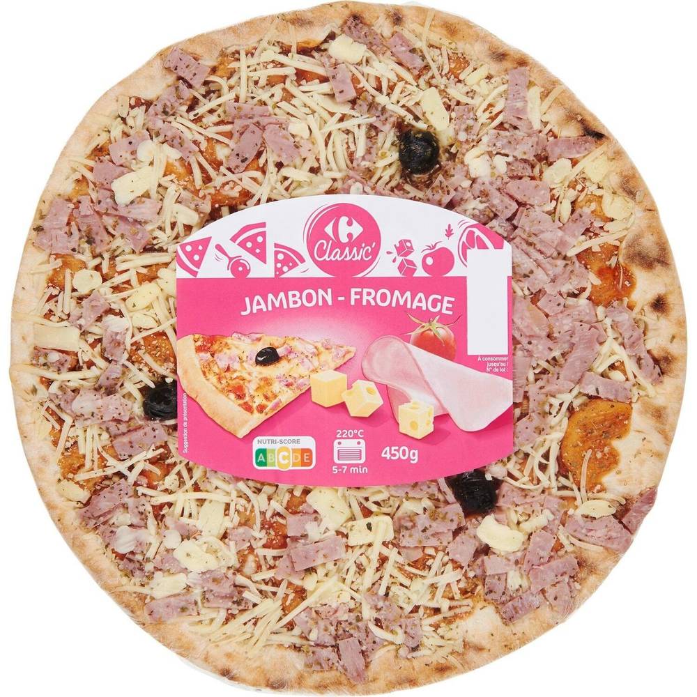 Carrefour Classic' - Pizza préparée, jambon-fromage (450g)