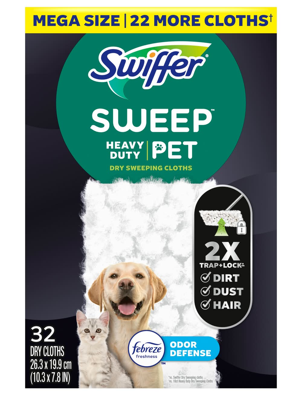 Swiffer Sweeper Heavy Duty Pet Dry Sweeping Pad Refills