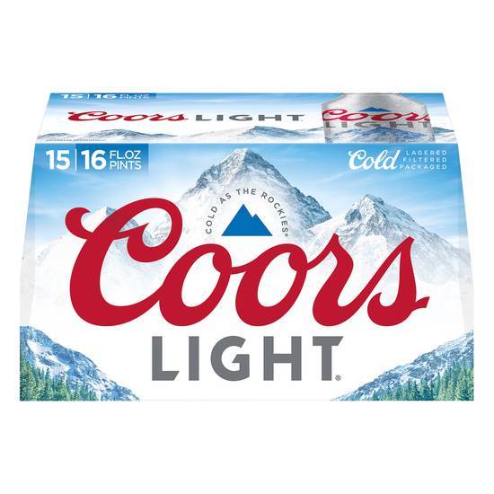 Coors Light Cold Beer (15 ct, 16 fl oz)