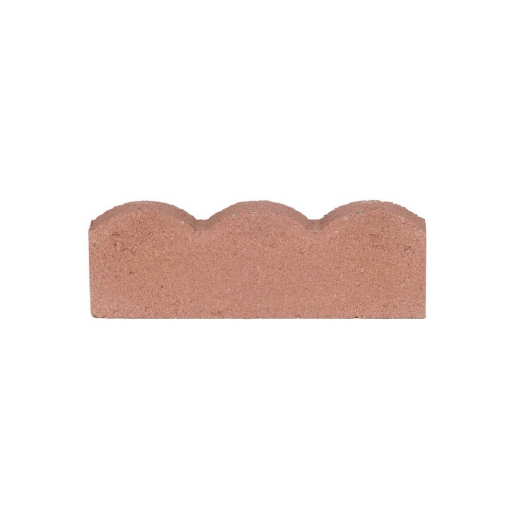 Scalloped 2-in L x 16-in W x 6-in H Red Concrete Straight Edging Stone | 102801201