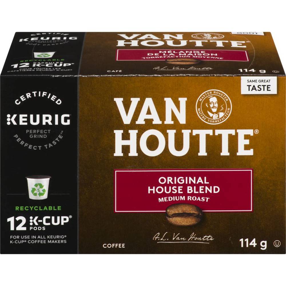 Van houtte dosettes k-cup de café mélange de la maison, keurig hot (12 un) - original house blend medium roast coffee (12 units)