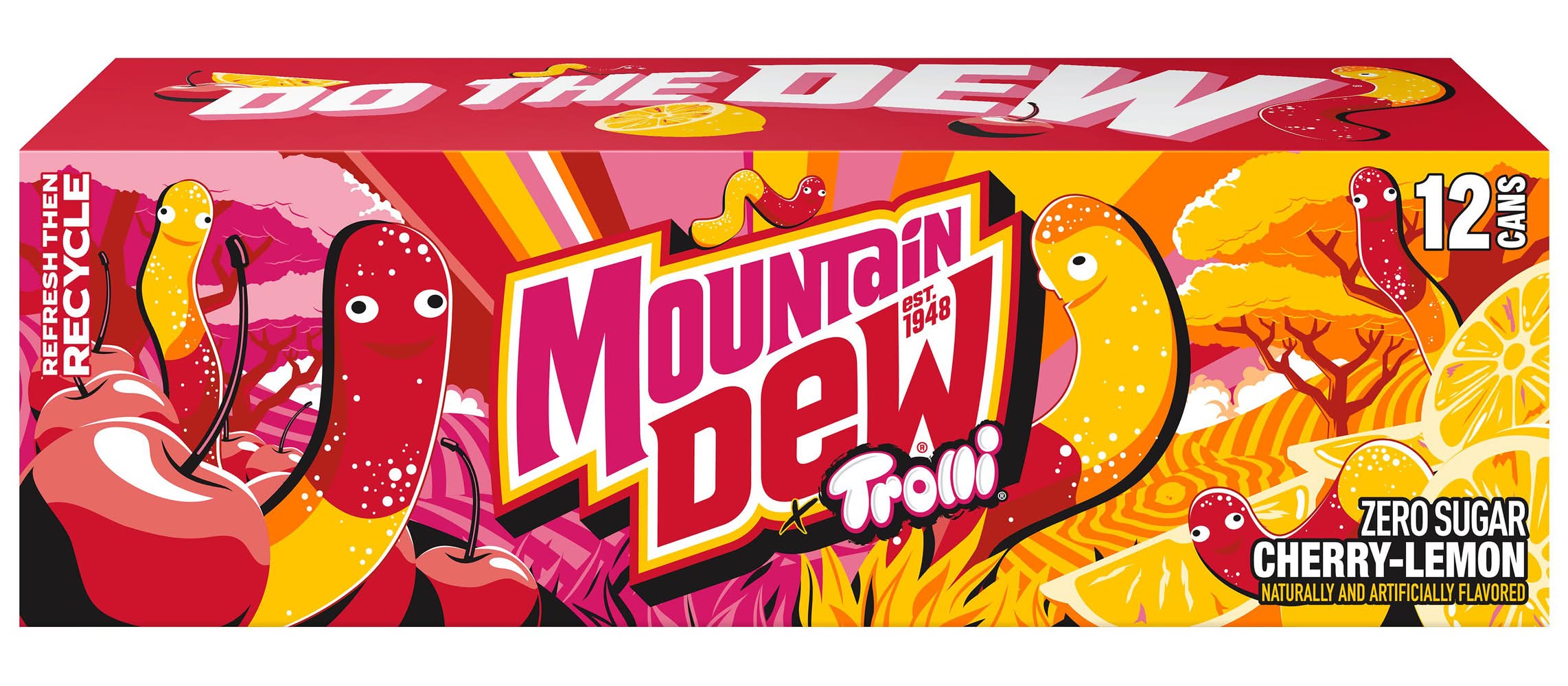 Mountain Dew Zero Sugar Soda, Cherry-Lemon (12 x 12 fl oz)