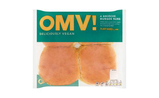OMV! Deliciously Vegan By Asda 4 Brioche Burger Buns