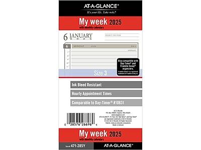 AT-A-GLANCE 2025 Weekly & Monthly Planner Refill 471-285y-25, White-Brown