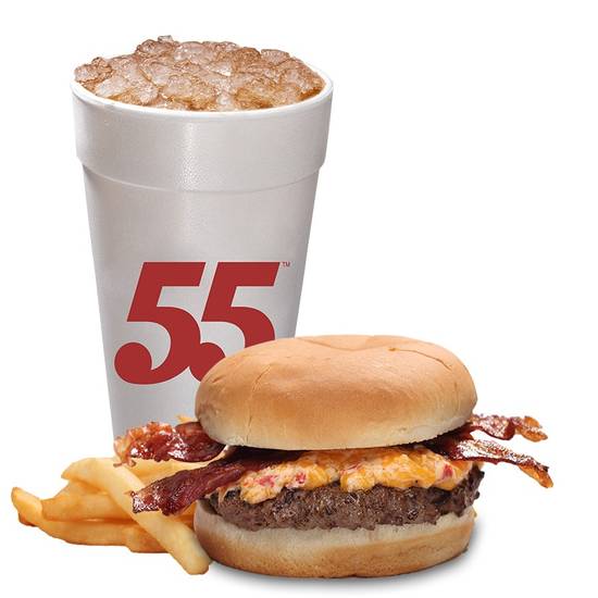 Order Lil' Pimento Burger Meal food online from Hwy 55 Burgers, Shakes & Fries store, New Bern on bringmethat.com